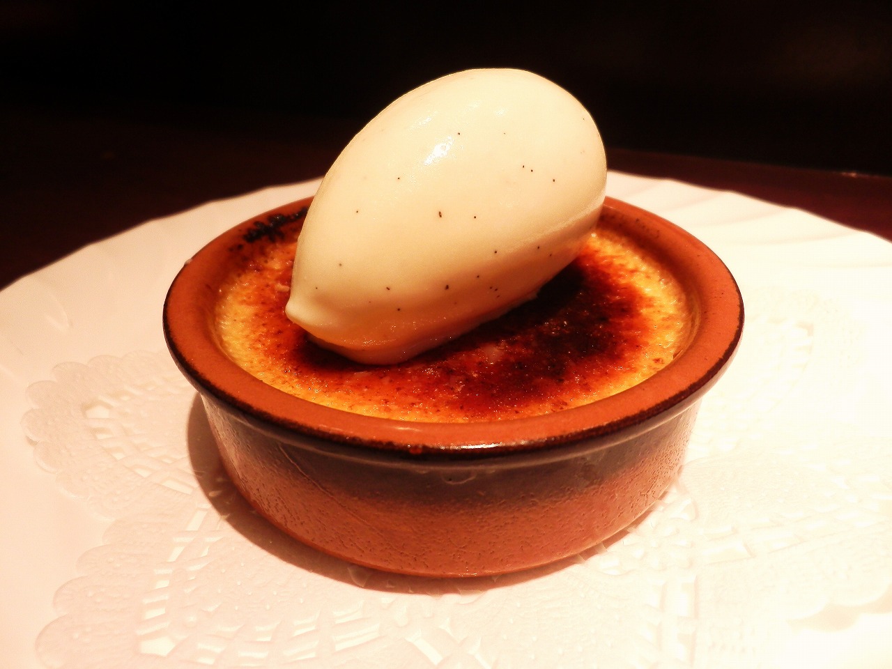 クレーム・ブリュレ、ロングペッパー風味