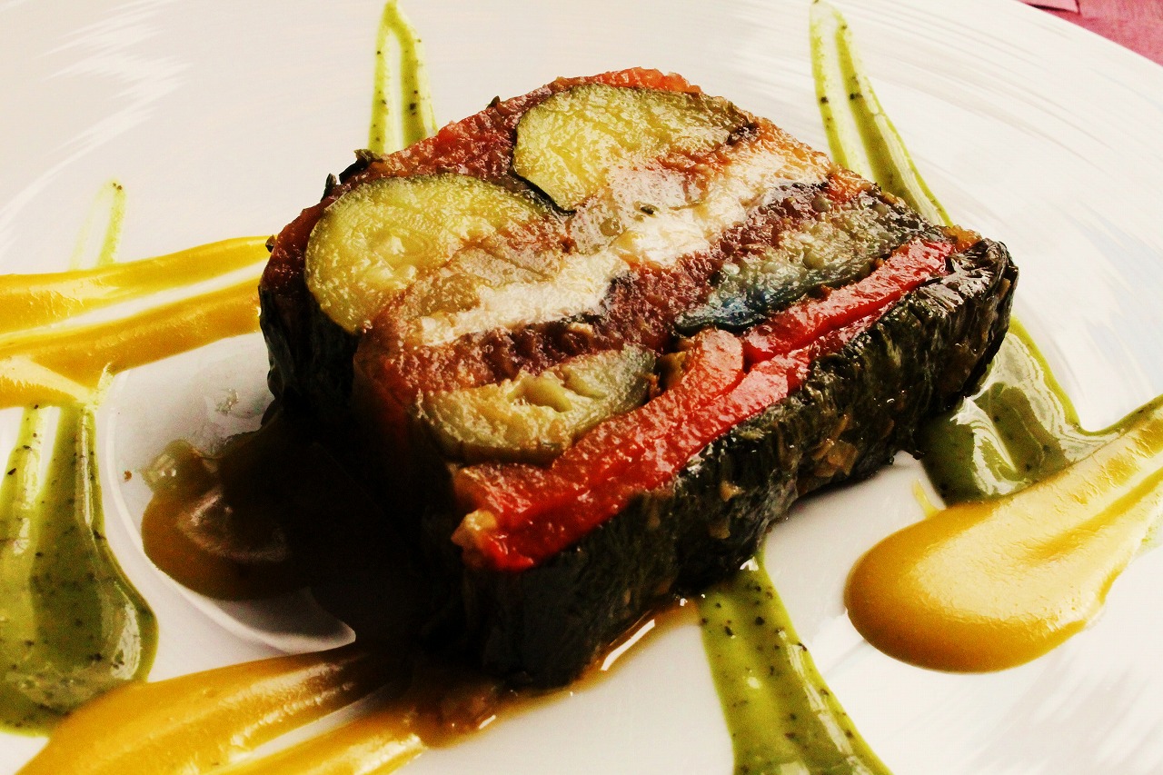 夏野菜と鱧のテリーヌ